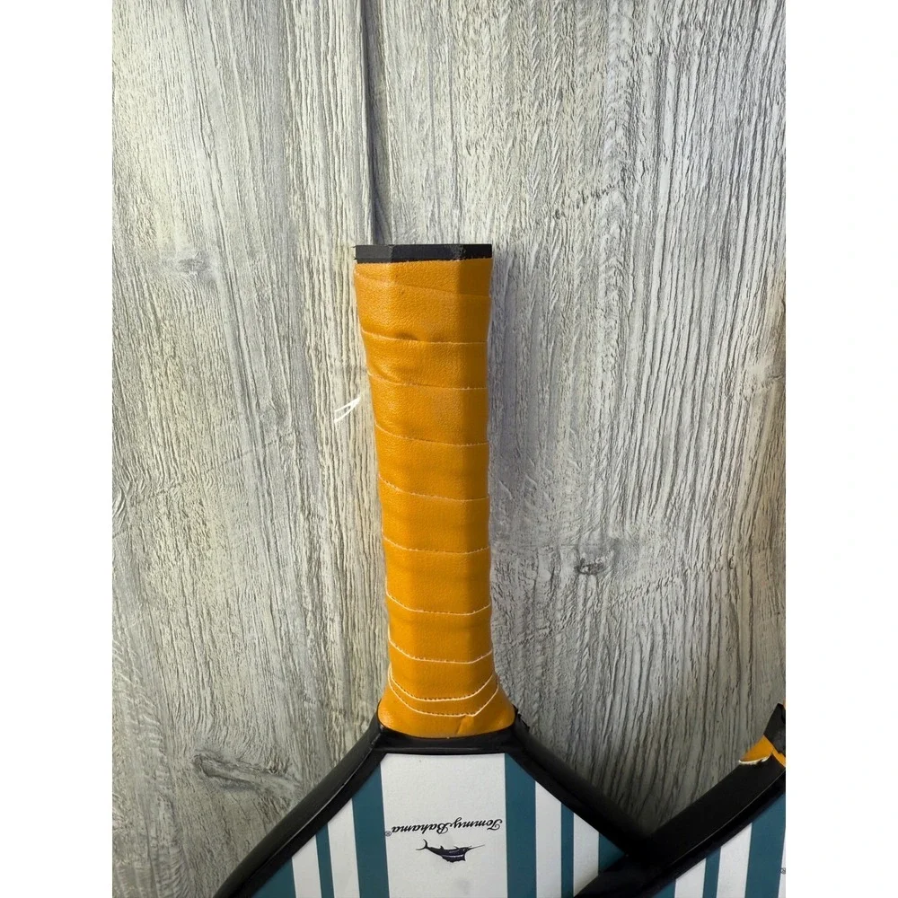 Tommy Bahama Pickleball Paddles Set of 2 Striped Blue White Marlin Logo Sport